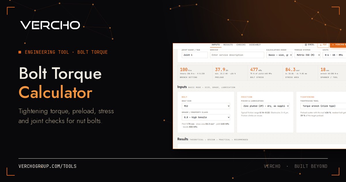 Bolt Torque Calculation tool preview