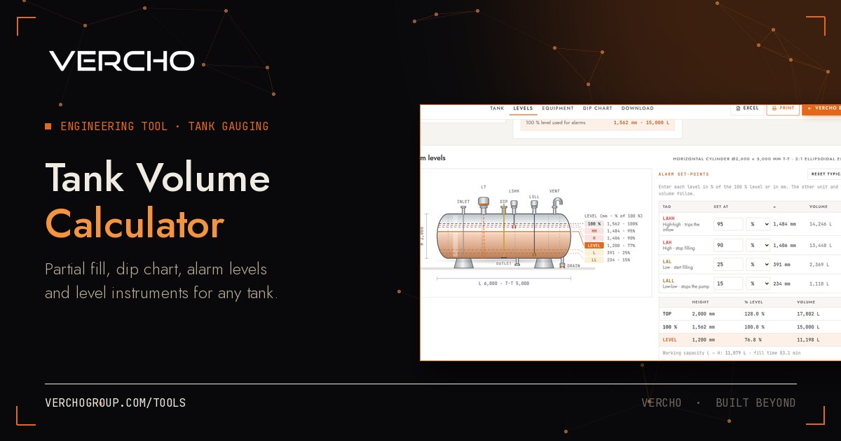 Tank Volume Calculation tool preview