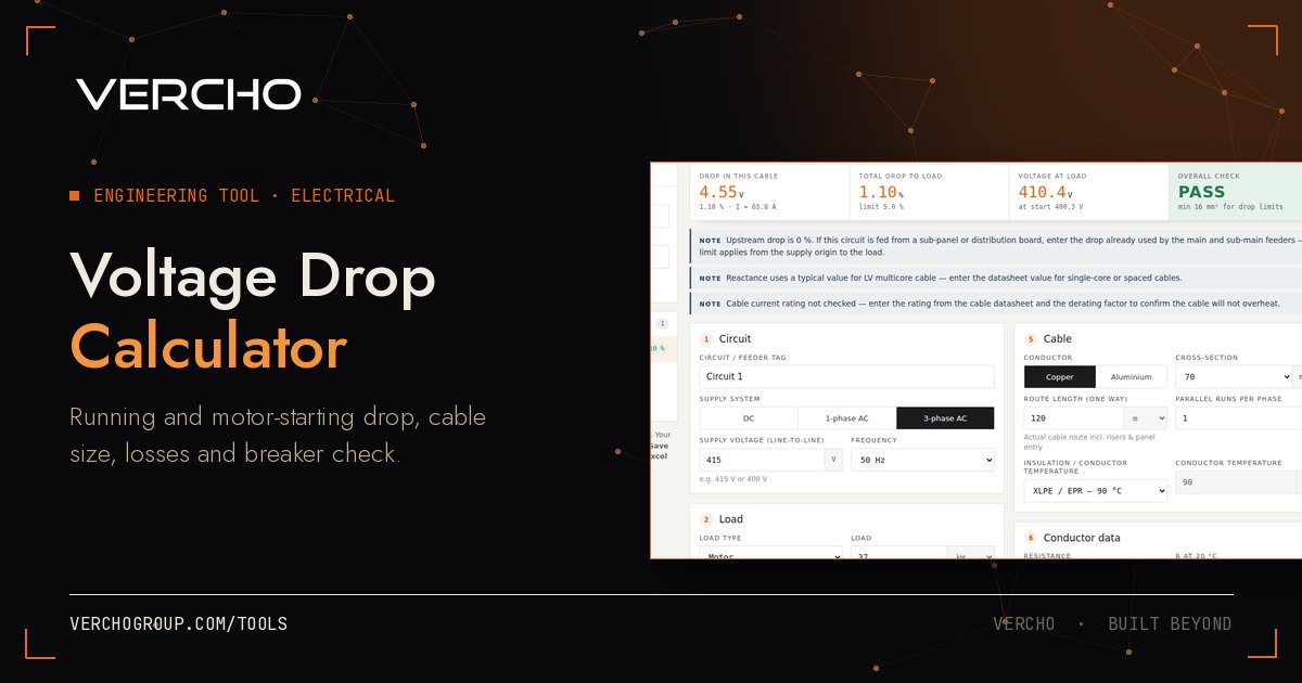 Voltage Drop Calculation tool preview